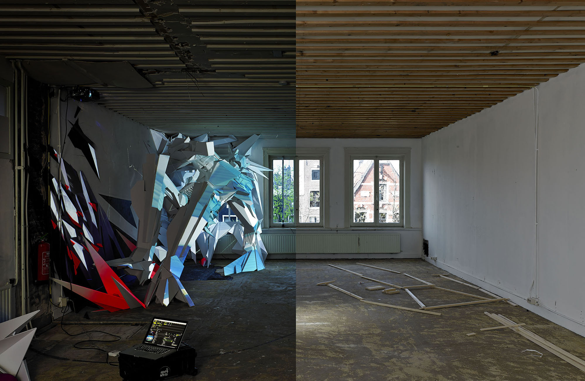 A work by Does - Clashwall amsterdam mural floor 4