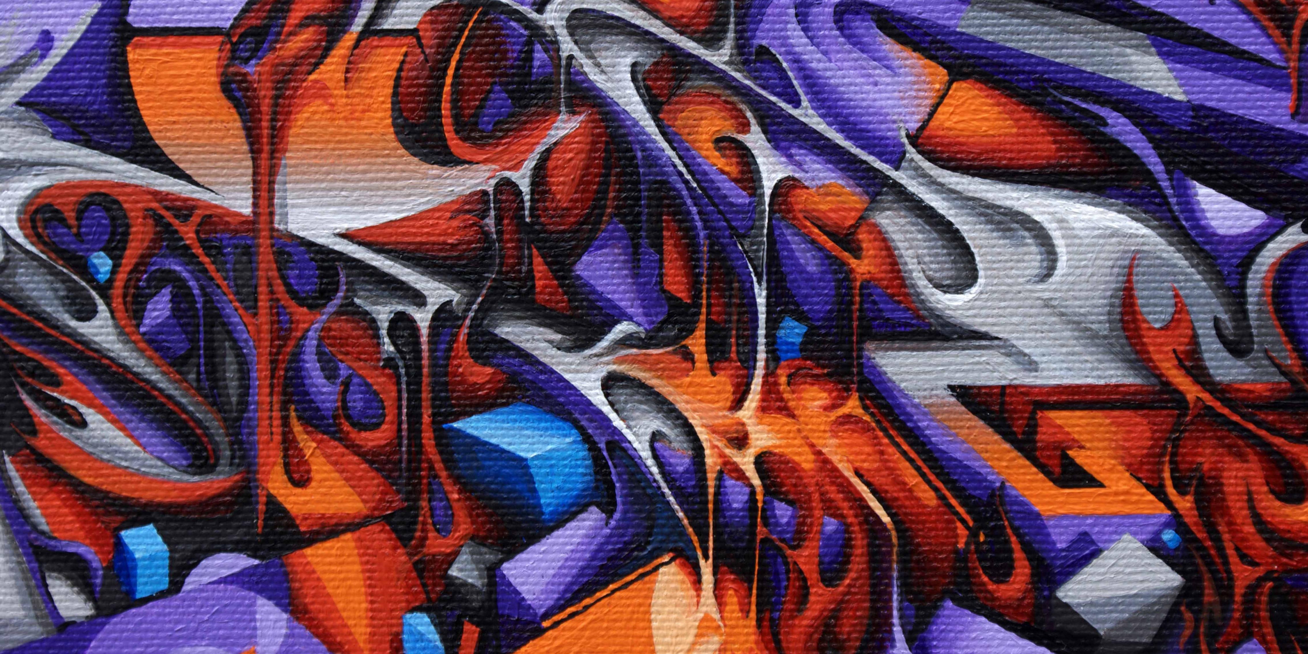 A work by Does - Canvas up in flames detail 2