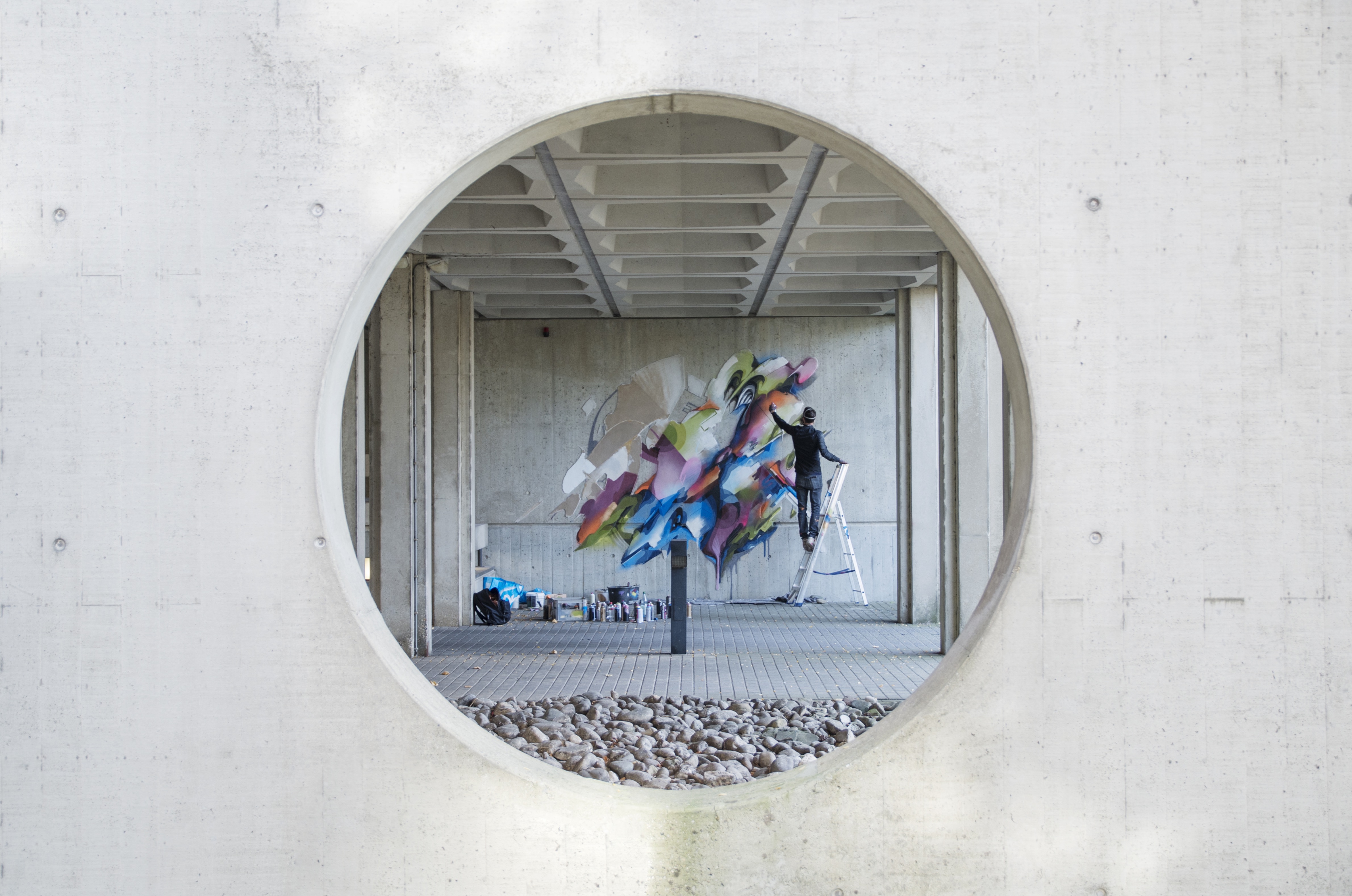 A work by Does - Mural Lente heerlen the netherlands carbon cement